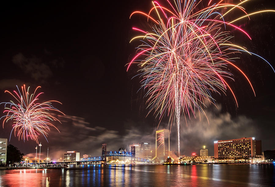 Jacksonville Fireworks 070417-21 : Panoramas and Cityscapes : Will Dickey Florida Fine Art Nature and Wildlife Photography - Images of Florida's First Coast - Nature and Landscape Photographs of Jacksonville, St. Augustine, Florida nature preserves