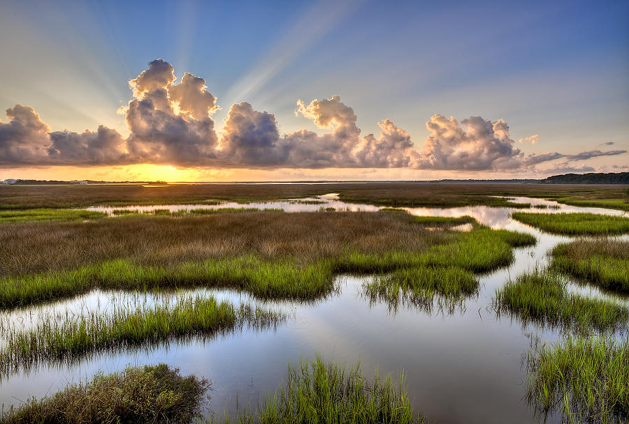 Round Marsh Sunrise 082411-175 : Timucuan Preserve  : Will Dickey Florida Fine Art Nature and Wildlife Photography - Images of Florida's First Coast - Nature and Landscape Photographs of Jacksonville, St. Augustine, Florida nature preserves