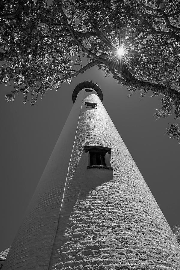 St. Simons Light    071517-40BW : Black and White : Will Dickey Florida Fine Art Nature and Wildlife Photography - Images of Florida's First Coast - Nature and Landscape Photographs of Jacksonville, St. Augustine, Florida nature preserves