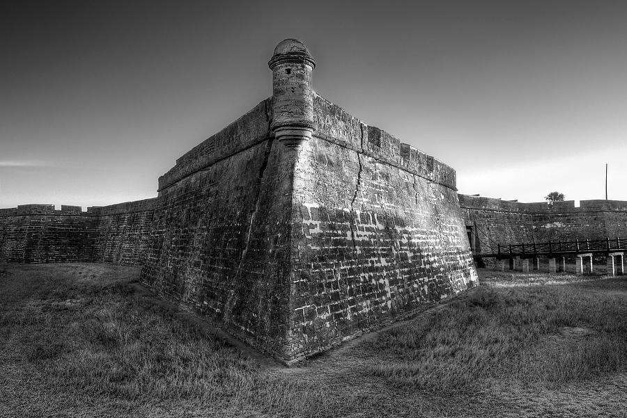 Castillo de San Marcos 031117-80BW : Black and White : Will Dickey Florida Fine Art Nature and Wildlife Photography - Images of Florida's First Coast - Nature and Landscape Photographs of Jacksonville, St. Augustine, Florida nature preserves