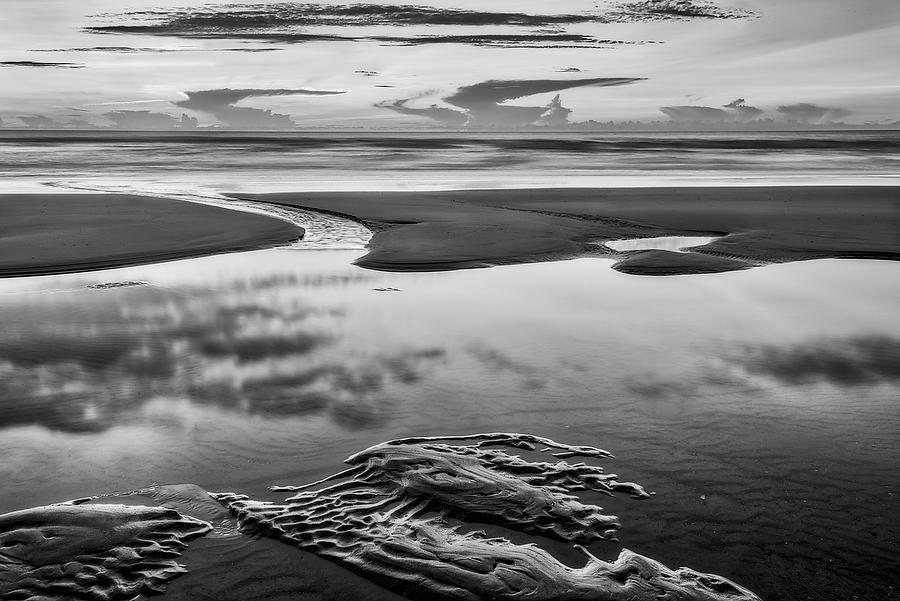 Jacksonville Beach Dawn 070118-12BW : Black and White : Will Dickey Florida Fine Art Nature and Wildlife Photography - Images of Florida's First Coast - Nature and Landscape Photographs of Jacksonville, St. Augustine, Florida nature preserves