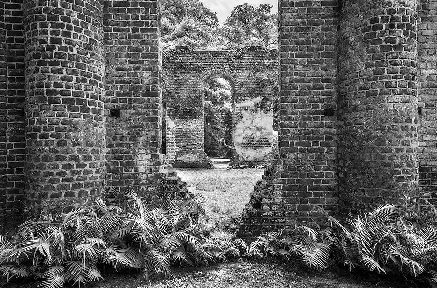 Old Sheldon Church 062816-164BW : Black and White : Will Dickey Florida Fine Art Nature and Wildlife Photography - Images of Florida's First Coast - Nature and Landscape Photographs of Jacksonville, St. Augustine, Florida nature preserves