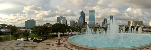 Friendship Fountain, Jacksonville 082903-A7 : Panoramas and Cityscapes : Will Dickey Florida Fine Art Nature and Wildlife Photography - Images of Florida's First Coast - Nature and Landscape Photographs of Jacksonville, St. Augustine, Florida nature preserves