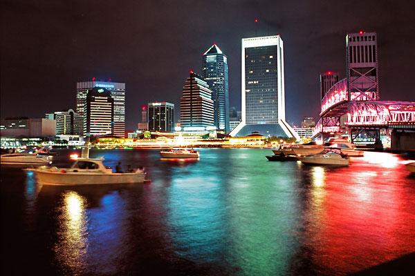 Light Parade of Boats, Jacksonville 113096-A5 : Panoramas and Cityscapes : Will Dickey Florida Fine Art Nature and Wildlife Photography - Images of Florida's First Coast - Nature and Landscape Photographs of Jacksonville, St. Augustine, Florida nature preserves