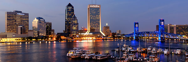 Jacksonville Skyline, Dusk
033106-P : Panoramas and Cityscapes : Will Dickey Florida Fine Art Nature and Wildlife Photography - Images of Florida's First Coast - Nature and Landscape Photographs of Jacksonville, St. Augustine, Florida nature preserves