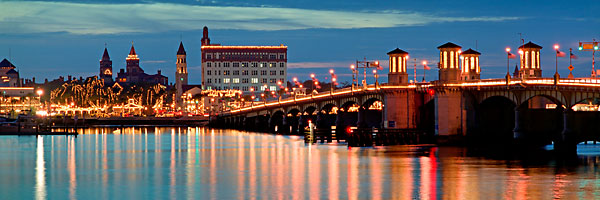 Bridge of Lions, St. Augustine
011601-P : Panoramas and Cityscapes : Will Dickey Florida Fine Art Nature and Wildlife Photography - Images of Florida's First Coast - Nature and Landscape Photographs of Jacksonville, St. Augustine, Florida nature preserves