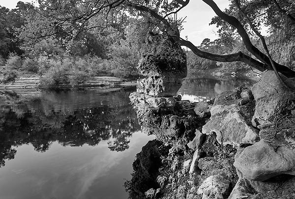 Suwannee Balanced Rock
081809-92BW : Black and White : Will Dickey Florida Fine Art Nature and Wildlife Photography - Images of Florida's First Coast - Nature and Landscape Photographs of Jacksonville, St. Augustine, Florida nature preserves