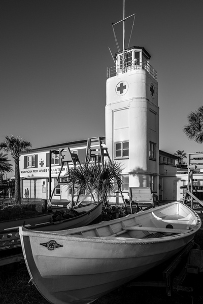 Lifeguard Station Boats 032316-73BW : Black and White : Will Dickey Florida Fine Art Nature and Wildlife Photography - Images of Florida's First Coast - Nature and Landscape Photographs of Jacksonville, St. Augustine, Florida nature preserves