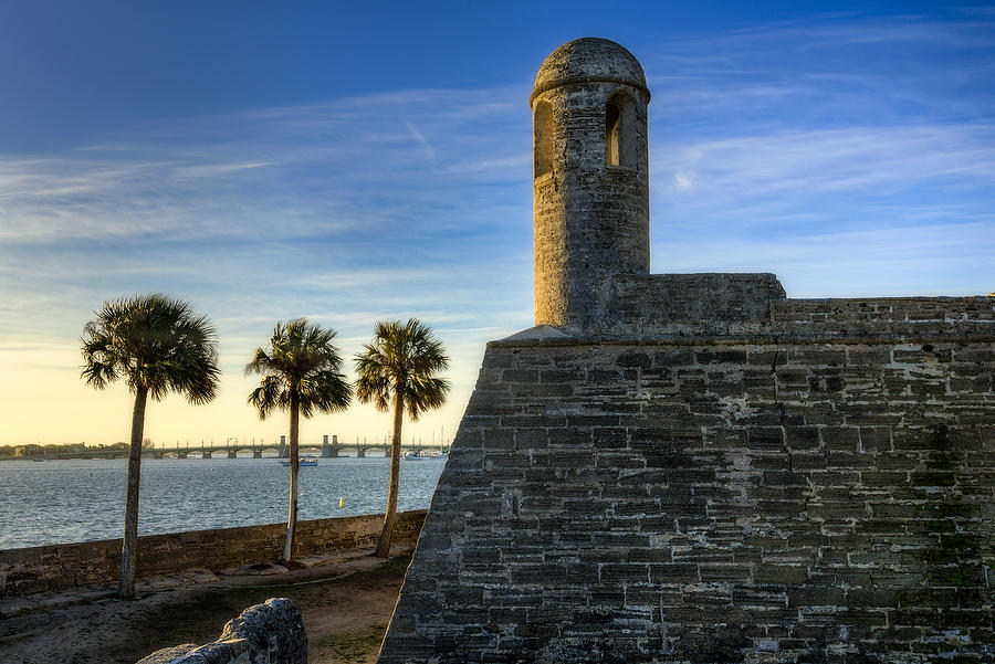 Castillo And Bridge of Lions 
031117-128  : Landmarks & Historic Structures : Will Dickey Florida Fine Art Nature and Wildlife Photography - Images of Florida's First Coast - Nature and Landscape Photographs of Jacksonville, St. Augustine, Florida nature preserves