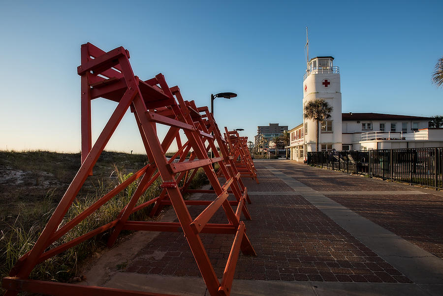 Lifeguard Station Chairs 032316-98 : Landmarks & Historic Structures : Will Dickey Florida Fine Art Nature and Wildlife Photography - Images of Florida's First Coast - Nature and Landscape Photographs of Jacksonville, St. Augustine, Florida nature preserves