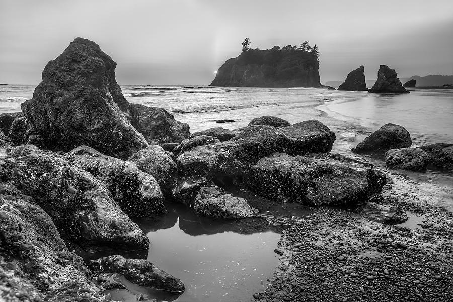 Ruby Beach Sunset 070715-310BW : Black and White : Will Dickey Florida Fine Art Nature and Wildlife Photography - Images of Florida's First Coast - Nature and Landscape Photographs of Jacksonville, St. Augustine, Florida nature preserves