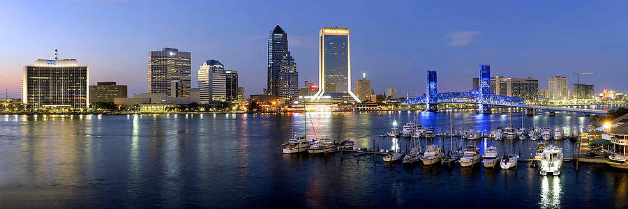 Jacksonville Skyline 090711P : Panoramas and Cityscapes : Will Dickey Florida Fine Art Nature and Wildlife Photography - Images of Florida's First Coast - Nature and Landscape Photographs of Jacksonville, St. Augustine, Florida nature preserves