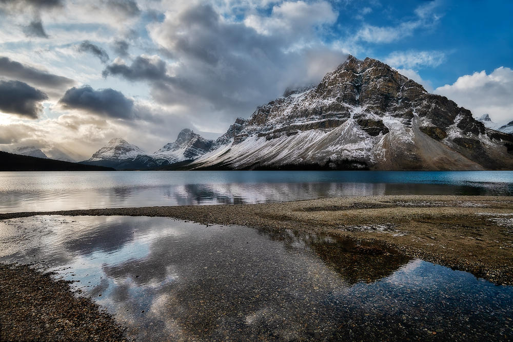 Bow Lake Clearing Storm 100419-322 : Canadian Rockies : Will Dickey Florida Fine Art Nature and Wildlife Photography - Images of Florida's First Coast - Nature and Landscape Photographs of Jacksonville, St. Augustine, Florida nature preserves