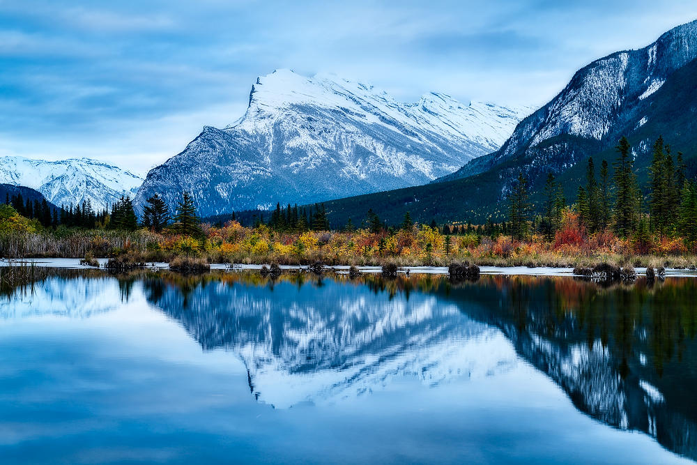 Vermillion Lake Dusk 093019-241 : Canadian Rockies : Will Dickey Florida Fine Art Nature and Wildlife Photography - Images of Florida's First Coast - Nature and Landscape Photographs of Jacksonville, St. Augustine, Florida nature preserves