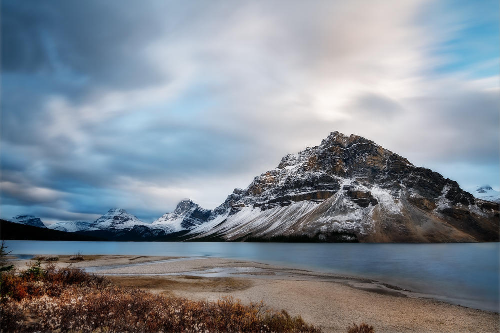 Bow Lake Clearing Snowstorm 
100319-511 : Canadian Rockies : Will Dickey Florida Fine Art Nature and Wildlife Photography - Images of Florida's First Coast - Nature and Landscape Photographs of Jacksonville, St. Augustine, Florida nature preserves