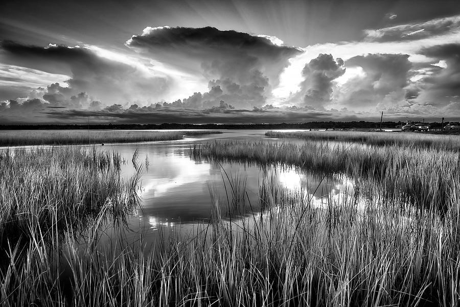 Sawpit Creek Sunset 090918-259BW  : Black and White : Will Dickey Florida Fine Art Nature and Wildlife Photography - Images of Florida's First Coast - Nature and Landscape Photographs of Jacksonville, St. Augustine, Florida nature preserves