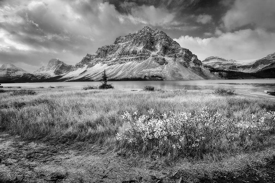 Bow Lake Canada Clearing Storm 
100419-136BW : Black and White : Will Dickey Florida Fine Art Nature and Wildlife Photography - Images of Florida's First Coast - Nature and Landscape Photographs of Jacksonville, St. Augustine, Florida nature preserves