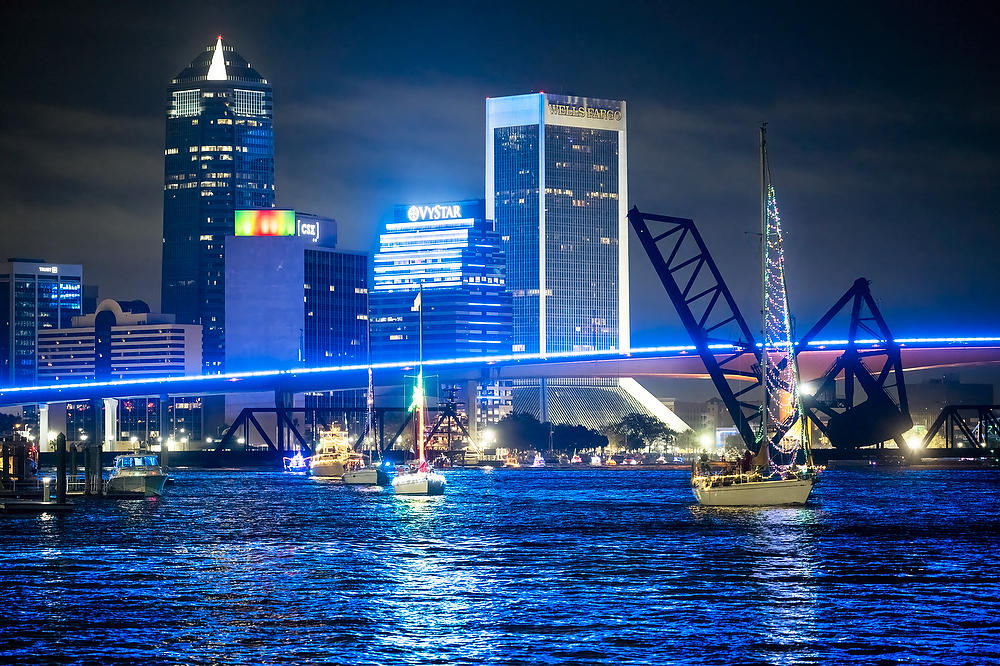 Jacksonville Light Boat Parade 
112622-44 : Panoramas and Cityscapes : Will Dickey Florida Fine Art Nature and Wildlife Photography - Images of Florida's First Coast - Nature and Landscape Photographs of Jacksonville, St. Augustine, Florida nature preserves