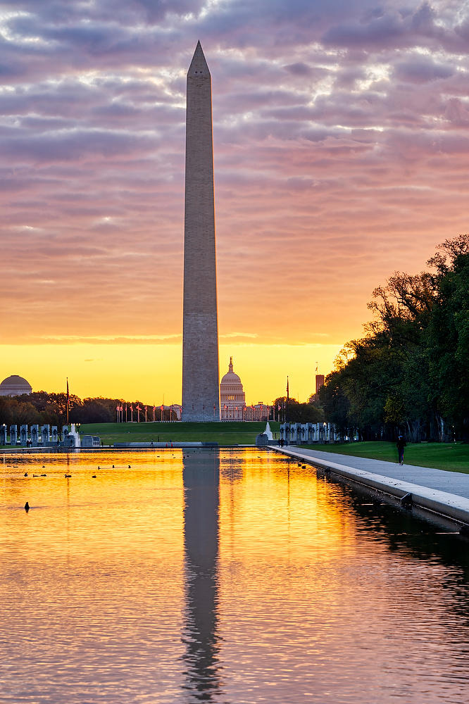 Washington Monument Sunrise 101023-115 : Washington D.C. : Will Dickey Florida Fine Art Nature and Wildlife Photography - Images of Florida's First Coast - Nature and Landscape Photographs of Jacksonville, St. Augustine, Florida nature preserves