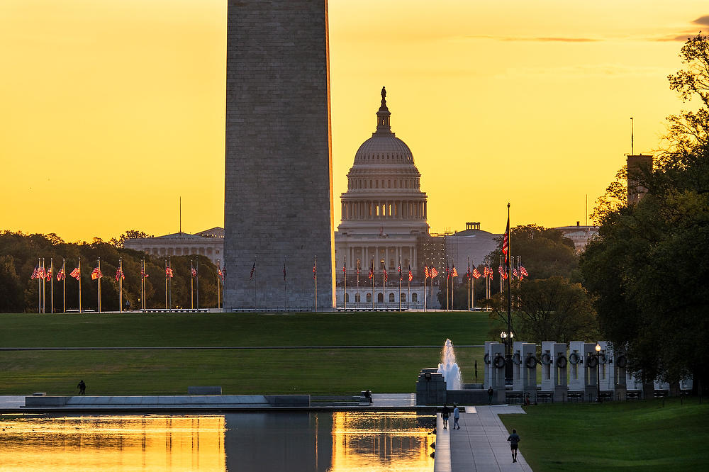 Washington Monument and Capitol Sunrise 
100923-33 : Washington D.C. : Will Dickey Florida Fine Art Nature and Wildlife Photography - Images of Florida's First Coast - Nature and Landscape Photographs of Jacksonville, St. Augustine, Florida nature preserves