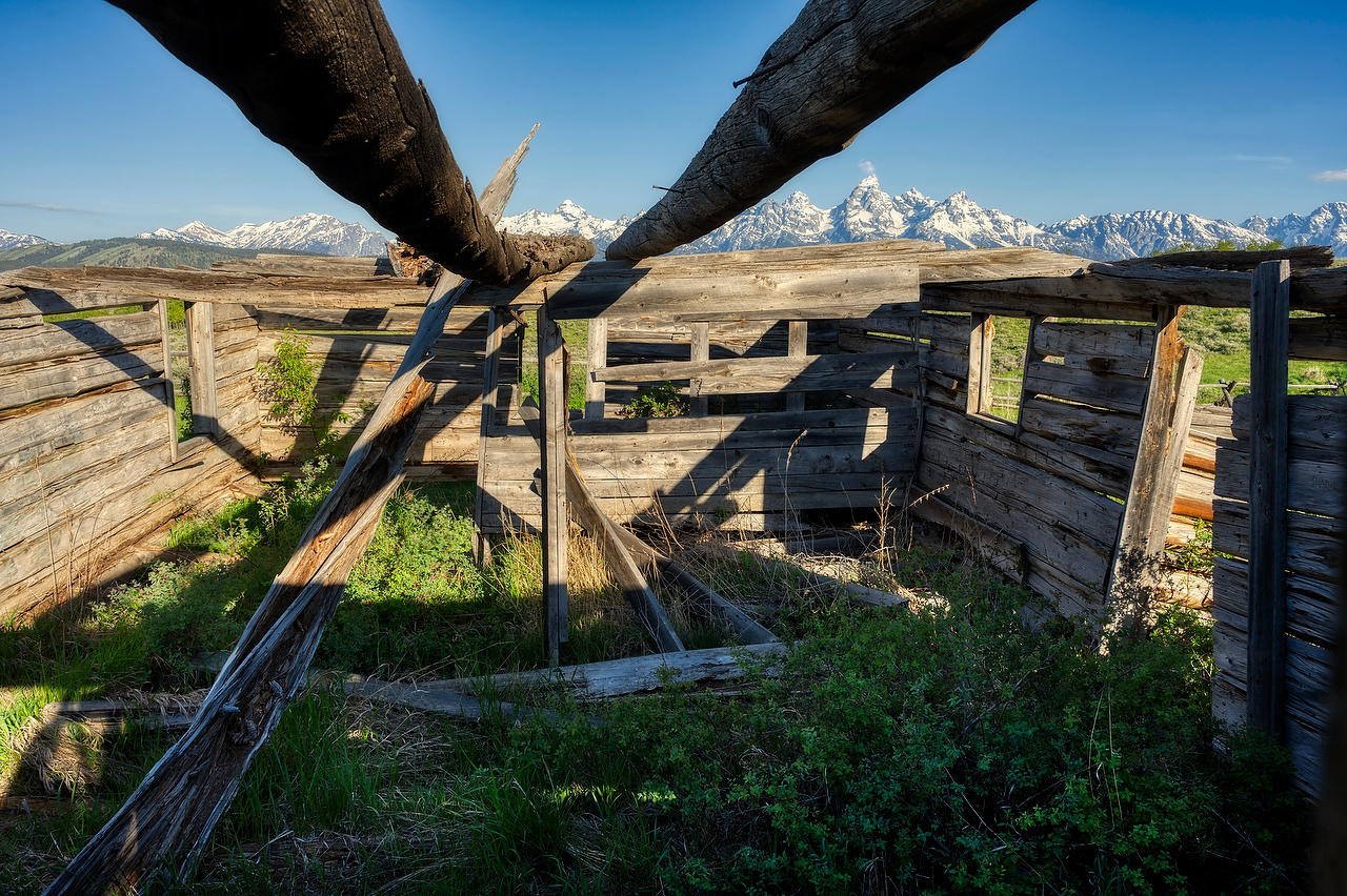 Tetons Cabin Ruins 
052925-65 : Wyoming : Will Dickey Florida Fine Art Nature and Wildlife Photography - Images of Florida's First Coast - Nature and Landscape Photographs of Jacksonville, St. Augustine, Florida nature preserves